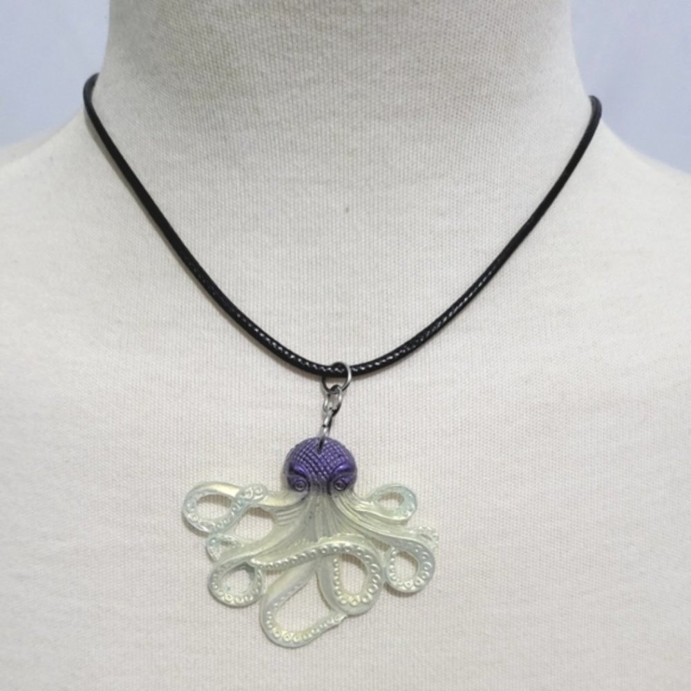 Handcrafted One Of A Kind Resin Octopus Necklace
